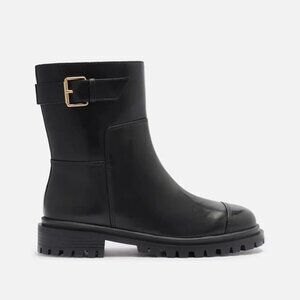 Arezzo Brody Low Block Round Toe Bootie